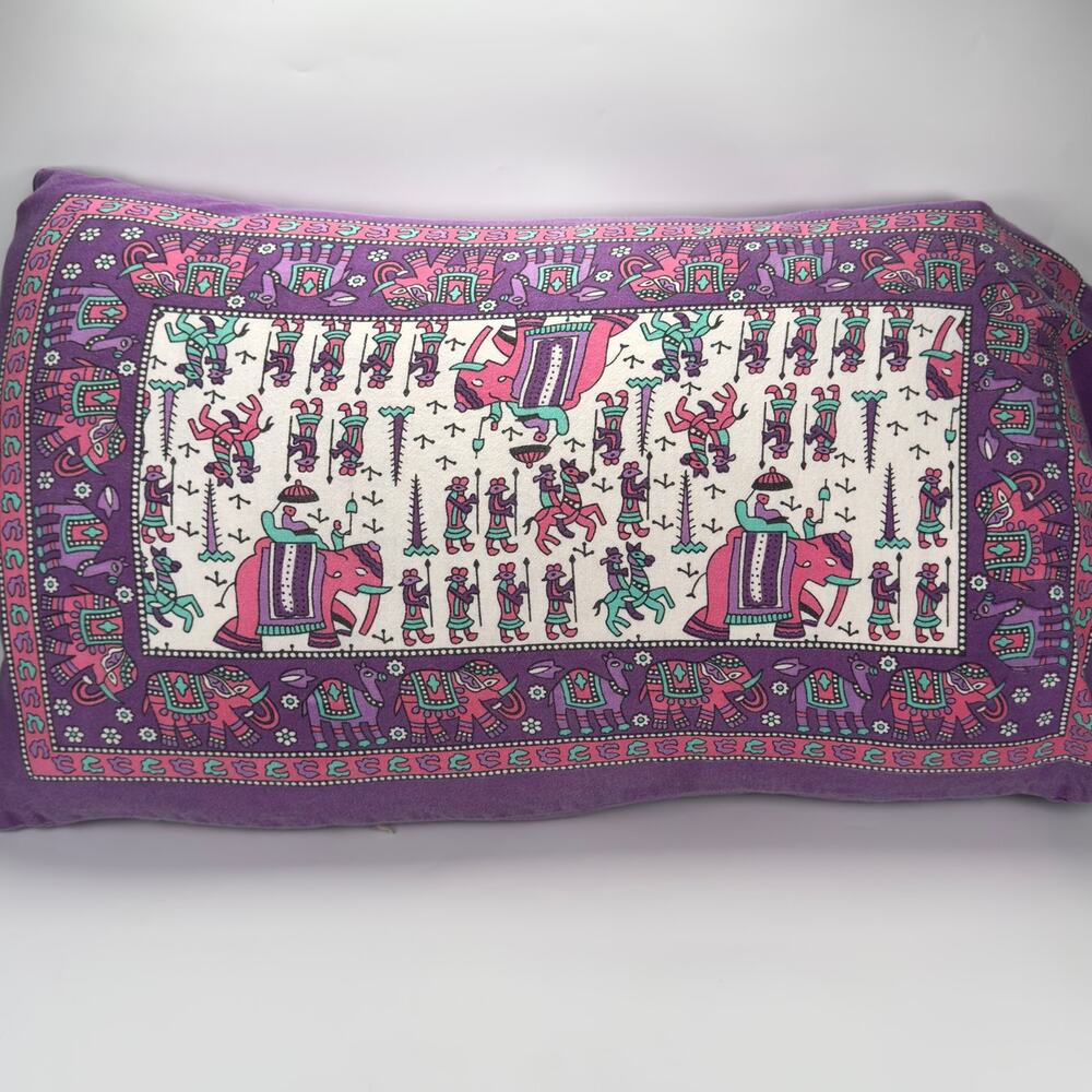 Vintage Aztec Egyptian Hieroglyphs Purple Pillowcase Cover